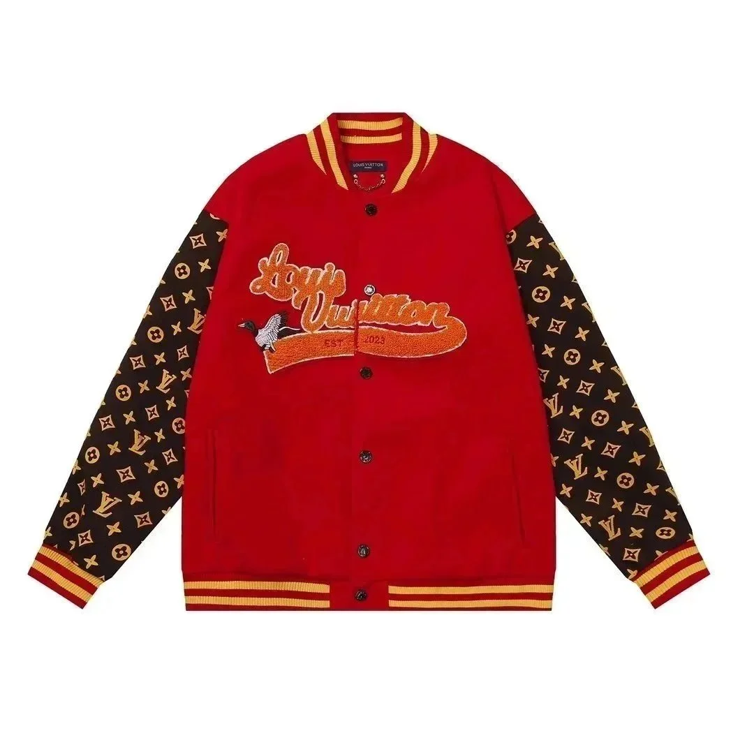 Louis Vuitton Red Monogram Baseball Jacket