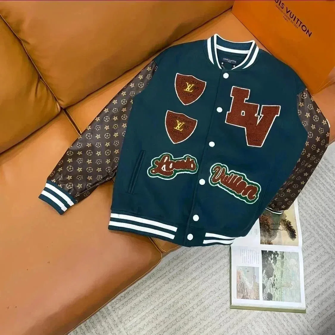 Louis Vuitton Tabi Dark Green Letterman Jacket