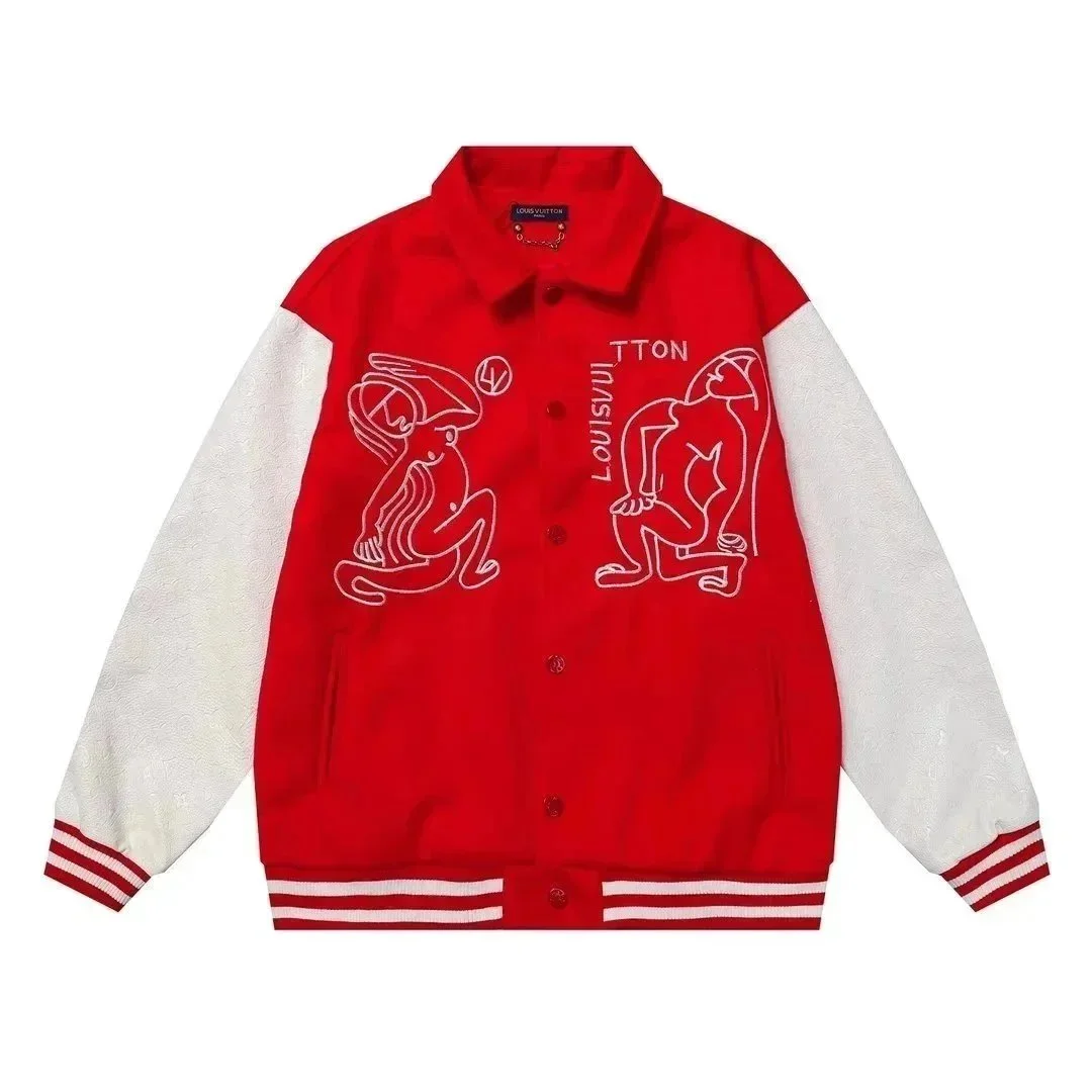 Louis Vuitton Red & White Embroidered Blazer Jacket