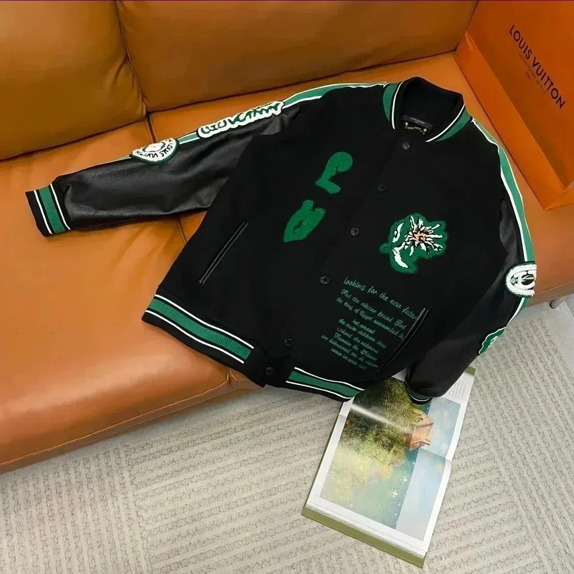 Louis Vuitton Tabi Black & Green Letterman Jacket