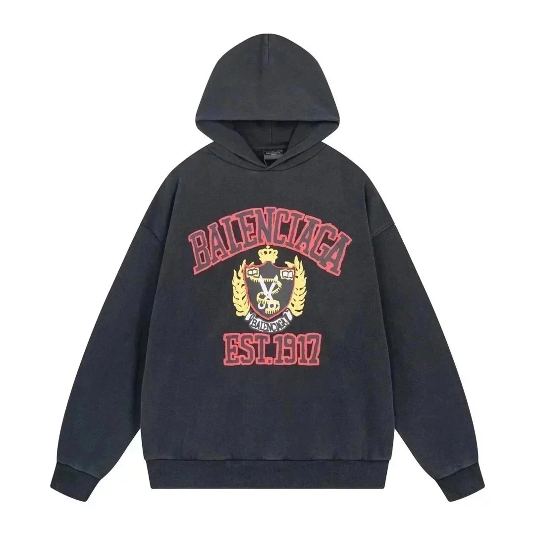Balenciaga Hoodie Black with Red & Gold Logo