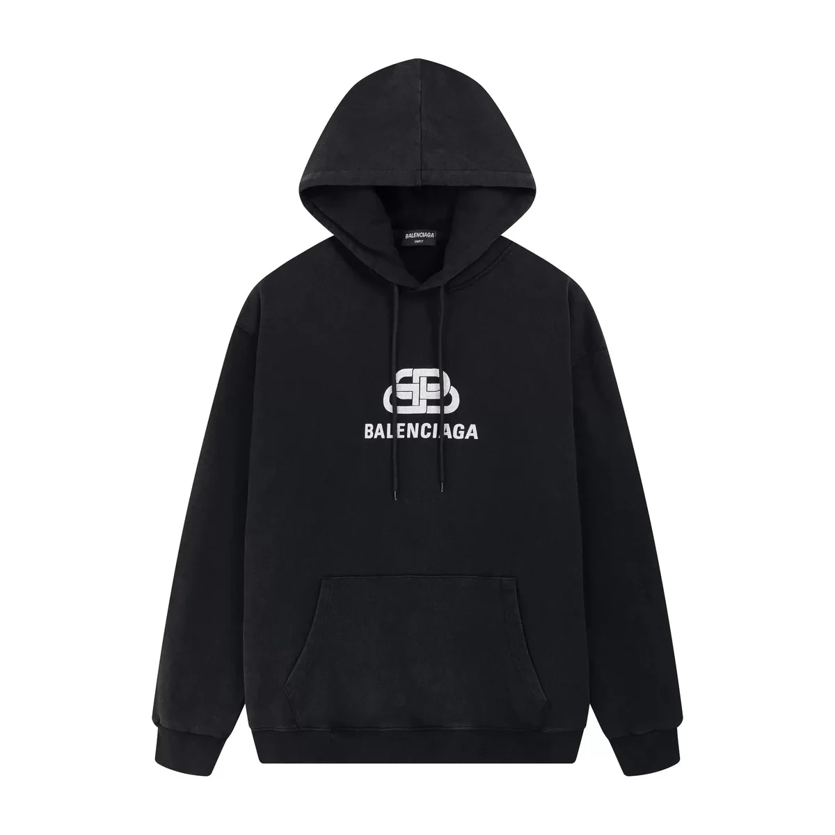 Balenciaga Hoodie Black Logo Print Sweatshirt