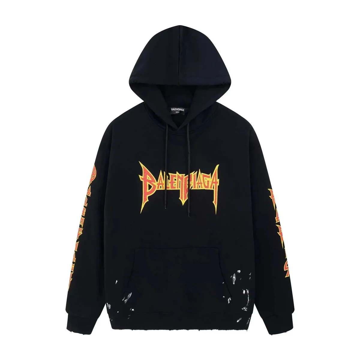 Balenciaga Black Metal Logo Hoodie