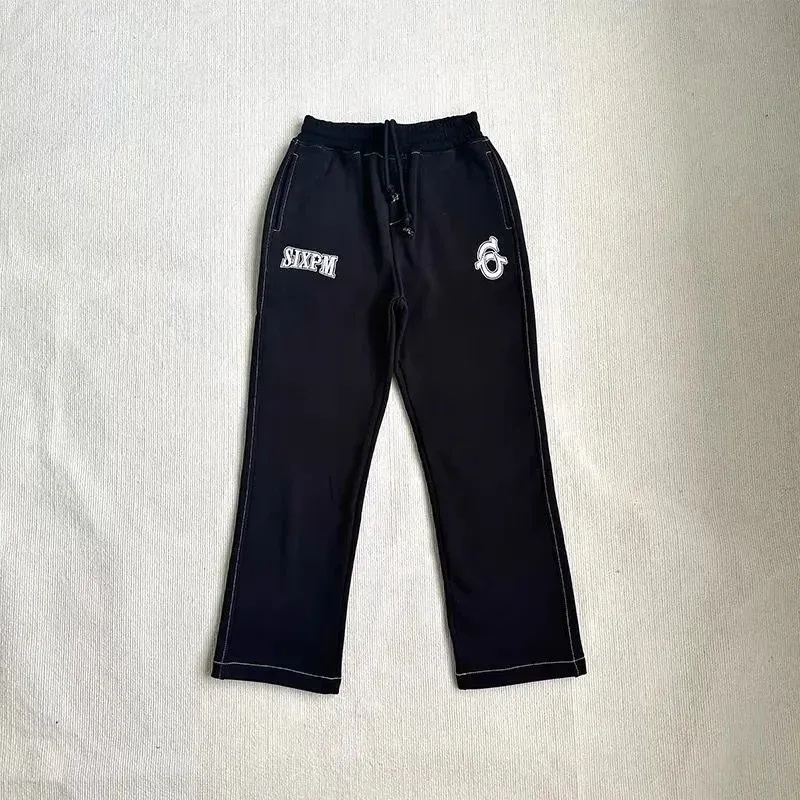 SixPM Black Solid Track Pants