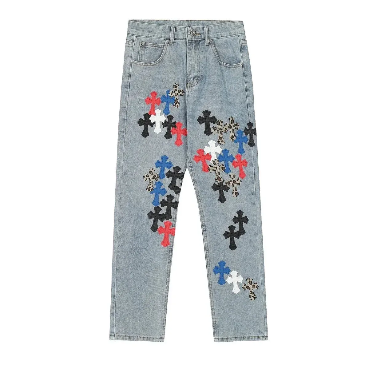 Cross Applique Denim Jeans