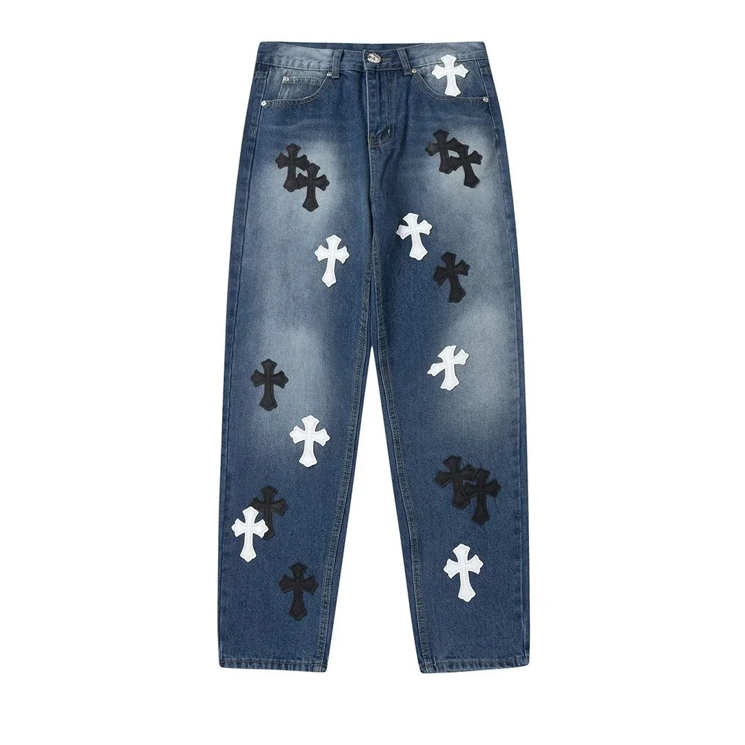 Cross Applique Denim Jeans ZM020312060