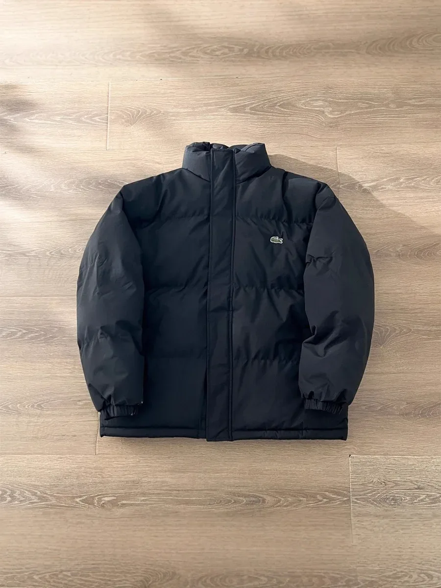 Lacoste Black Crocodile Logo Puffer Jacket
