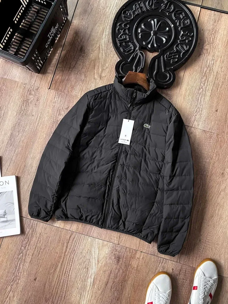Lacoste Black Quilted Parka Jacket