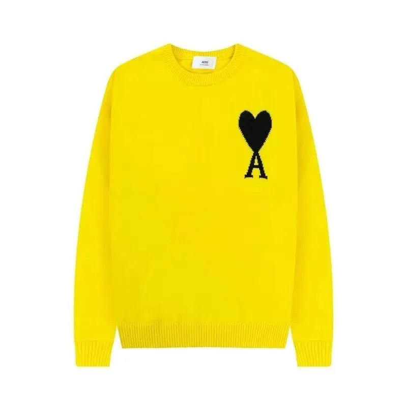 Ami Paris Yellow AMI Heart Sweater