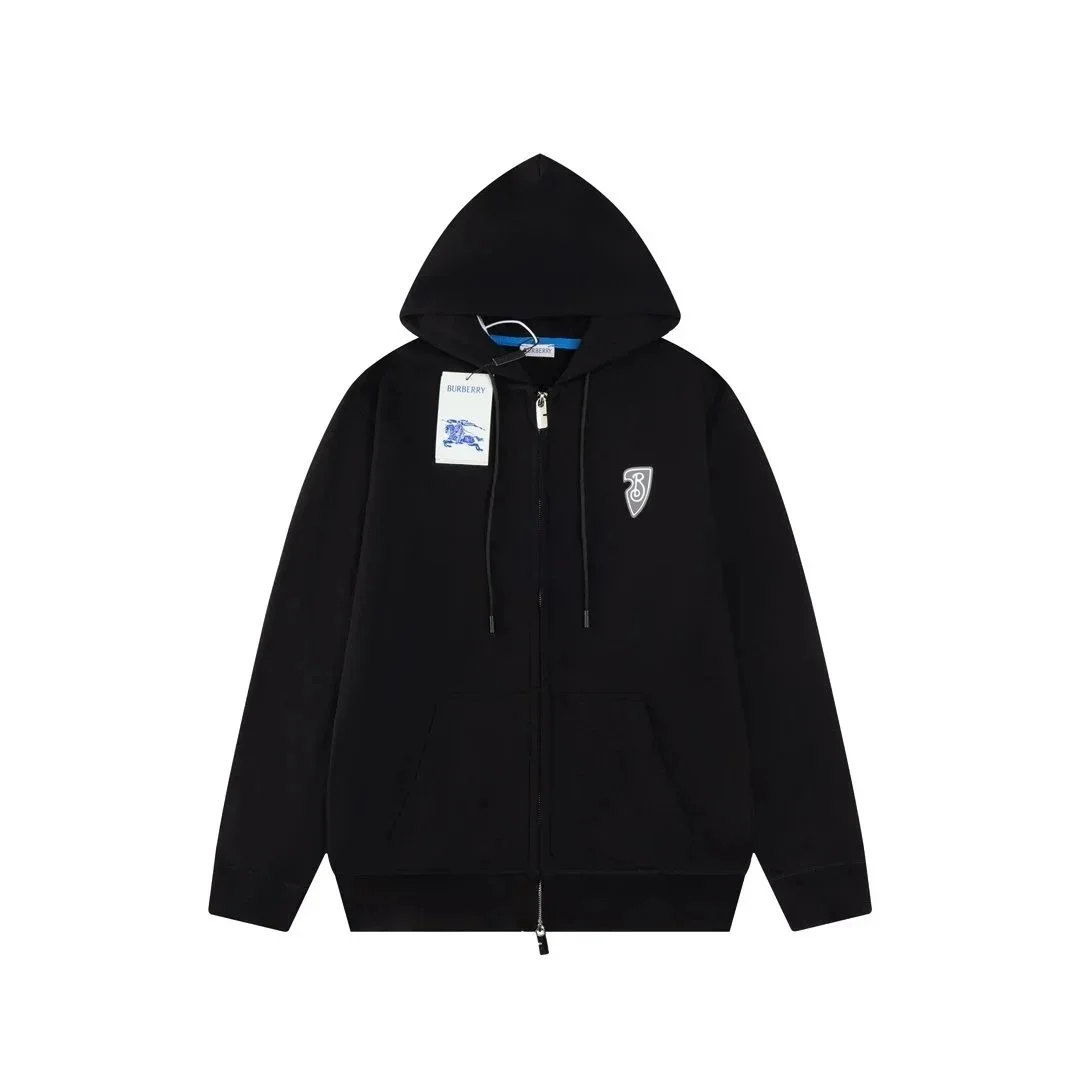 Burberry Hoodie '19' Black Cotton Zip-Up