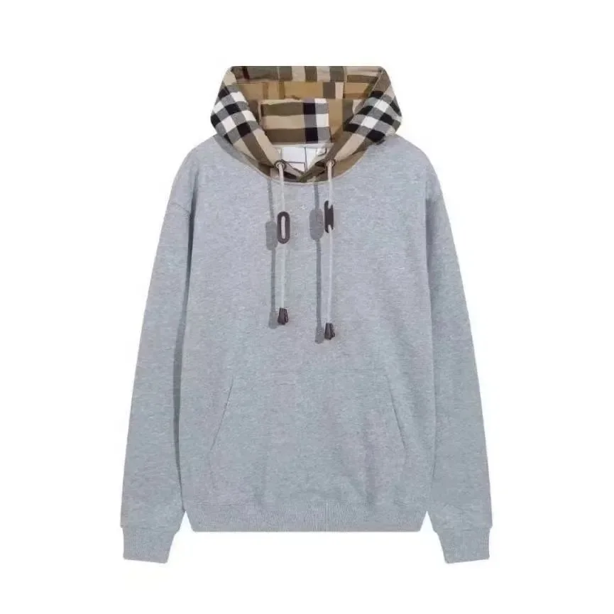 Burberry Grey Check Hoodie Sweatshirt