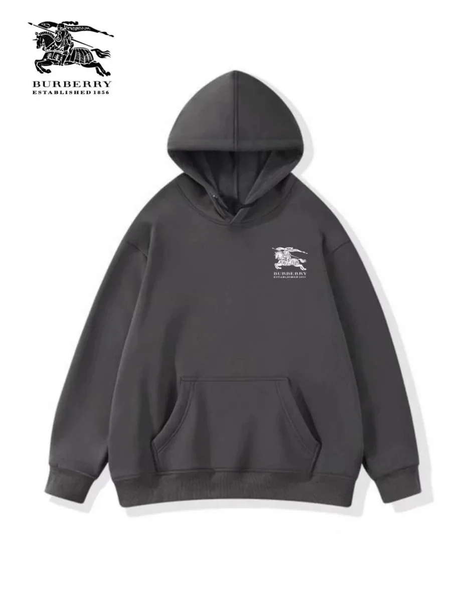 Burberry Hoodie Equestrian Knight Grey Cotton Sweatshirt