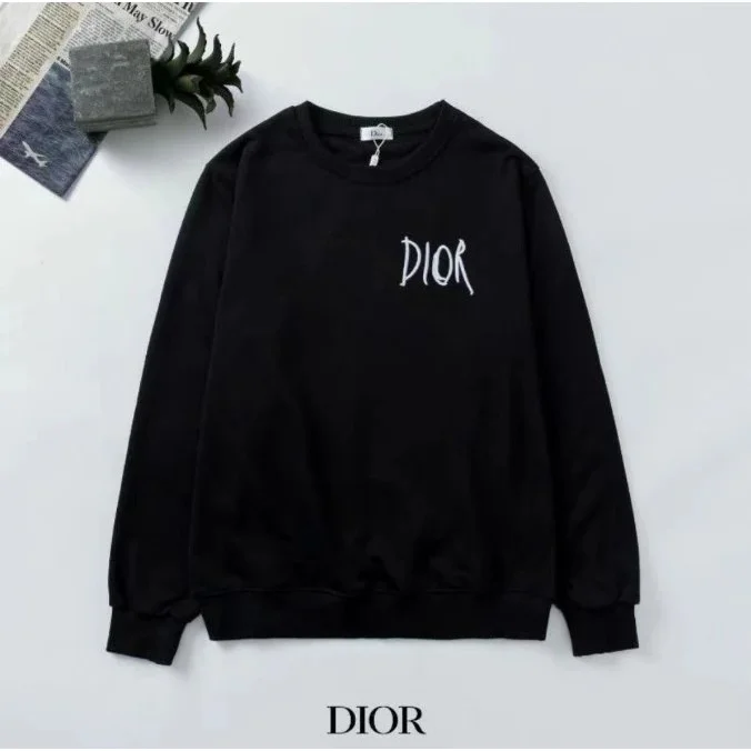 Dior Black Logo Embroidered Sweatshirt