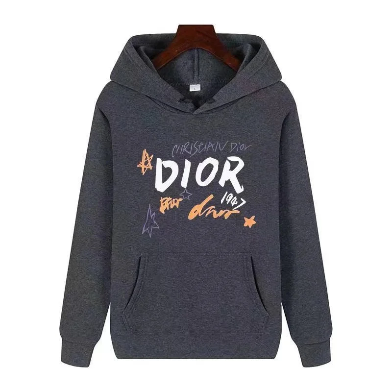 Dior Hoodie with Graphic Print in Dark Grey