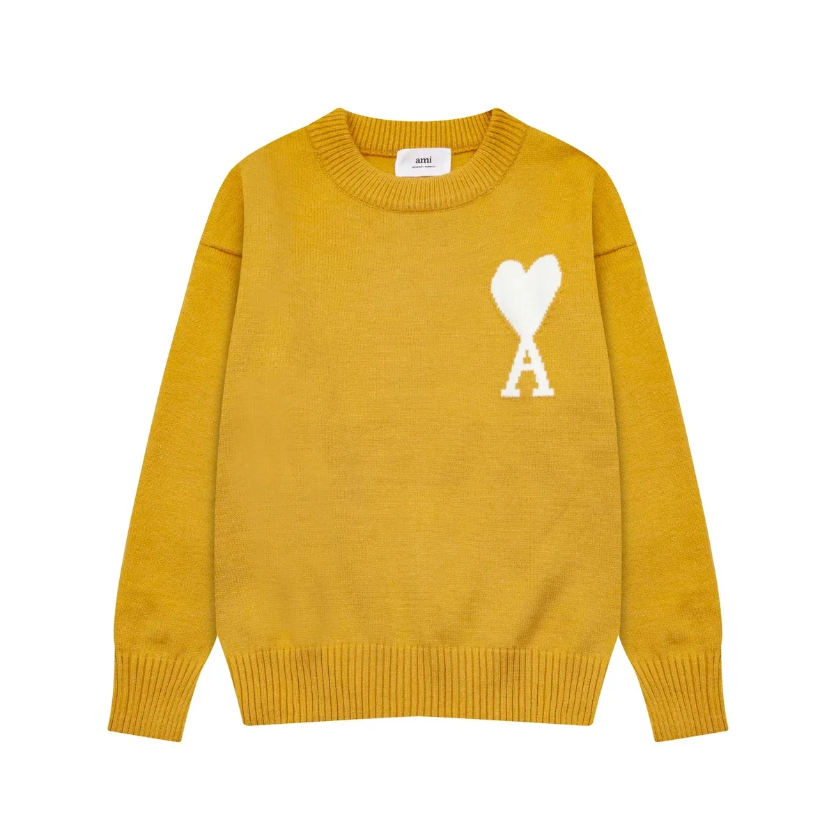 Ami Ami de Coeur Mustard Heart Sweater