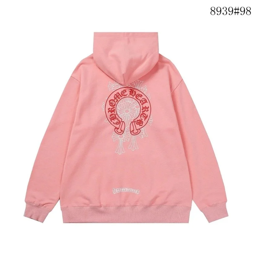 Chrome Hearts Pink Cross Embroidered Hoodie