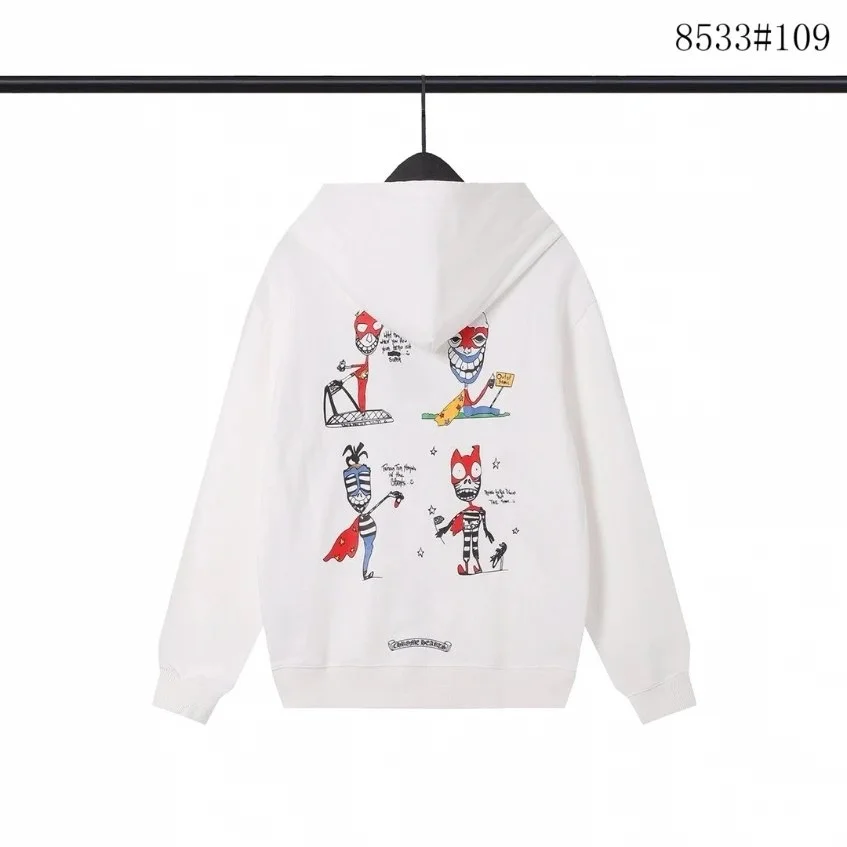 Chrome Hearts CH Cross White Hoodie with Graphic Print