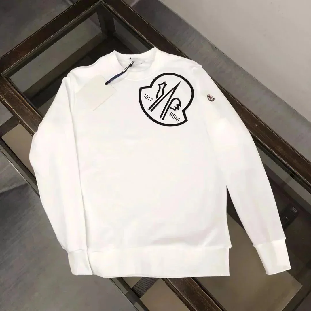 Moncler White Logo Crewneck Sweatshirt