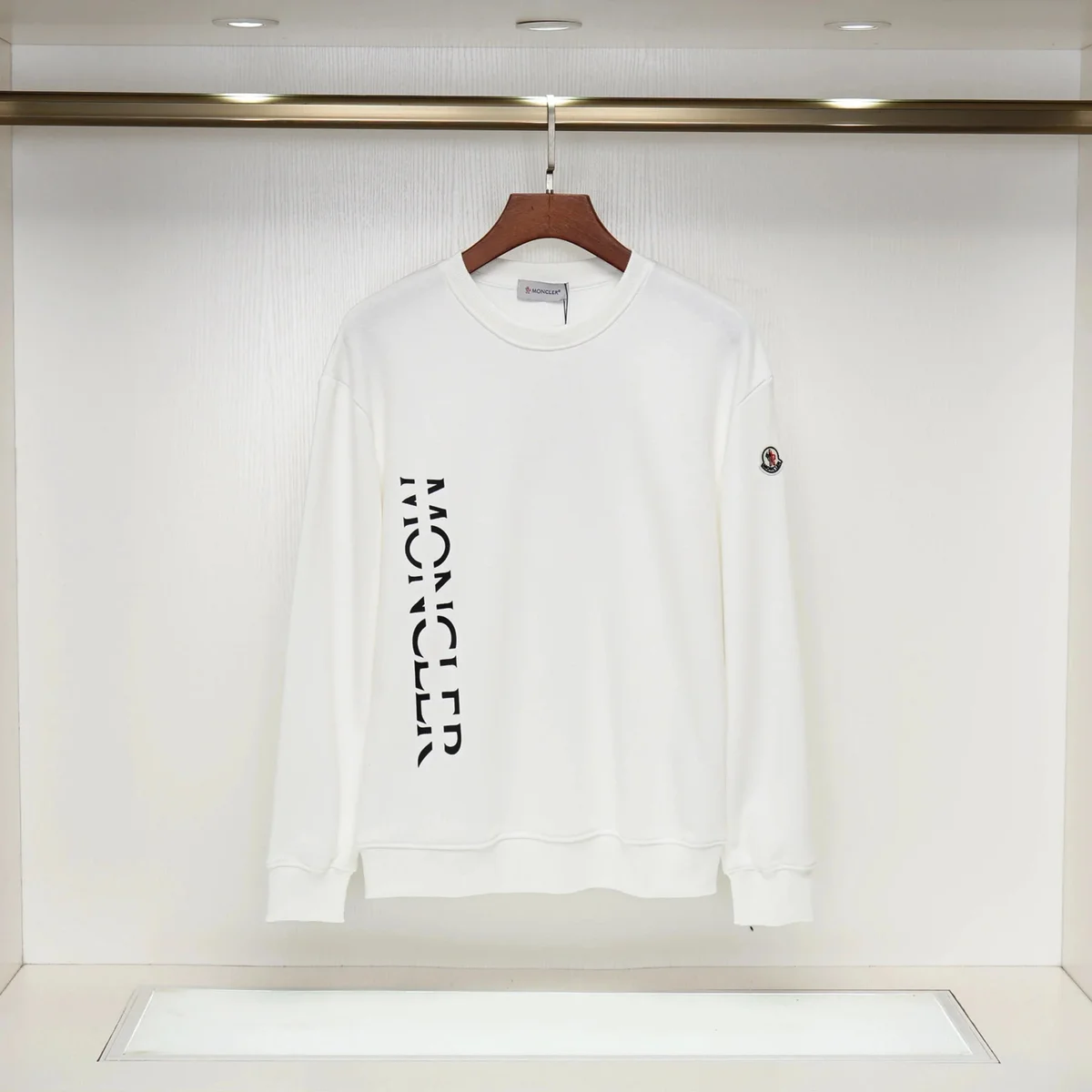 Moncler White Vertical Logo Sweater