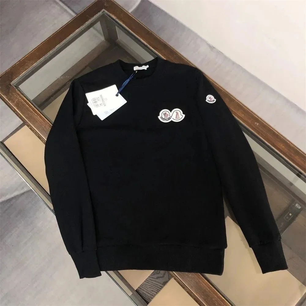Moncler Black Logo Patch Crewneck Sweatshirt