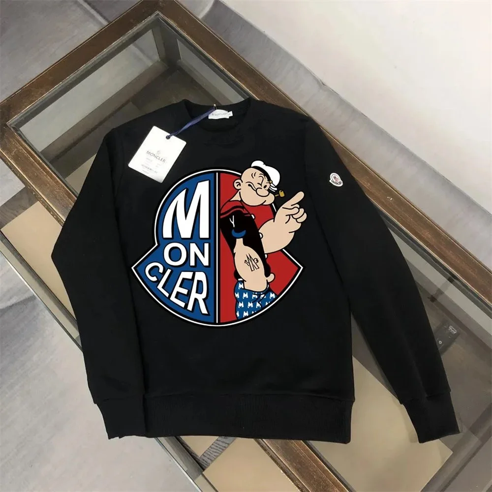 Moncler Popeye Graphic Crewneck Sweatshirt Black