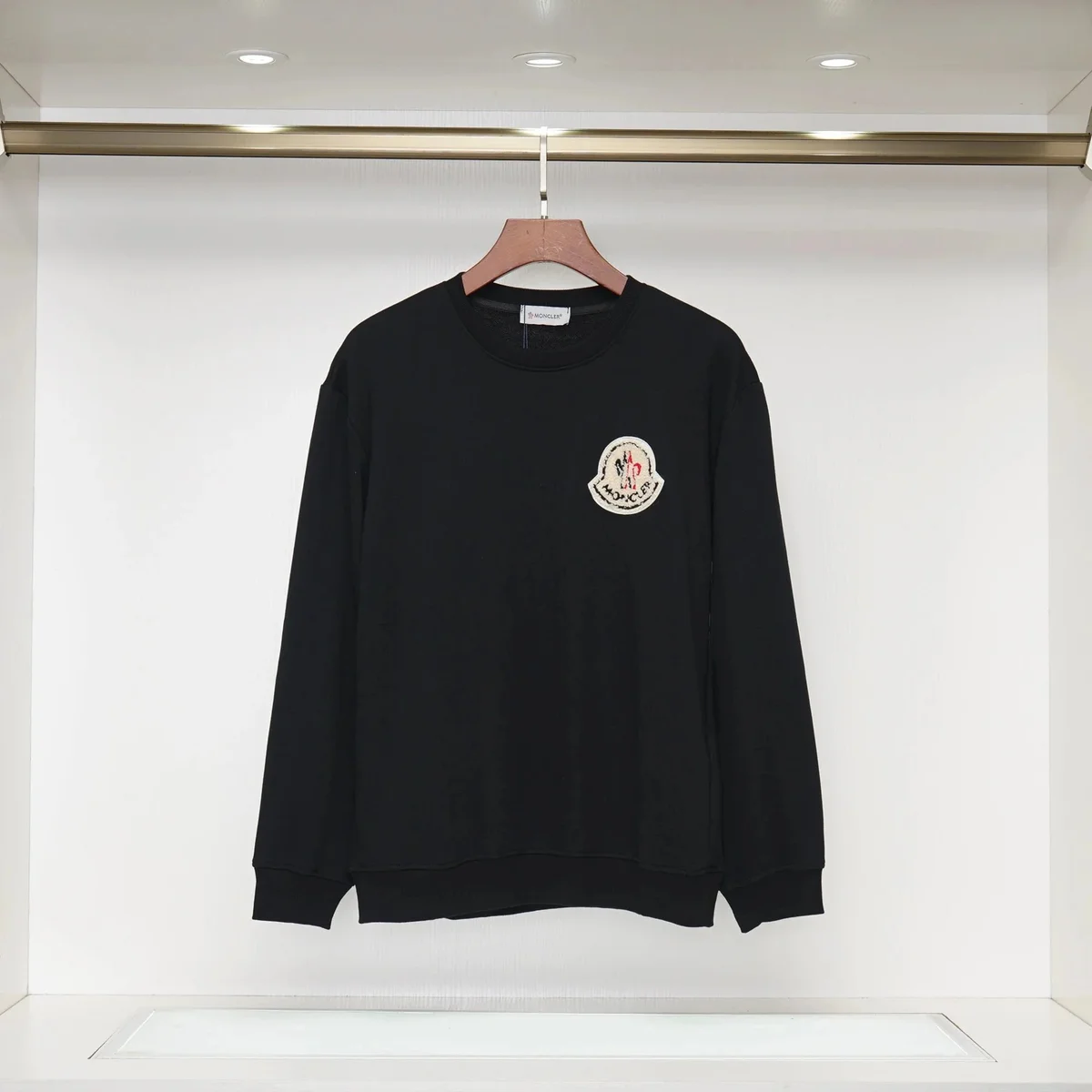 Moncler Black Logo Patch Crewneck Sweatshirt