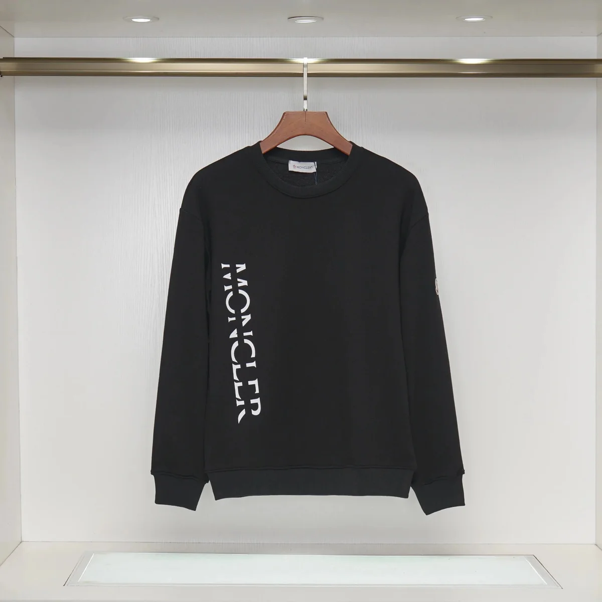 Moncler Black Vertical Logo Crewneck Sweatshirt