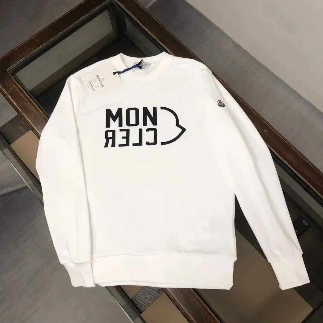 Moncler White Logo Crewneck Sweatshirt