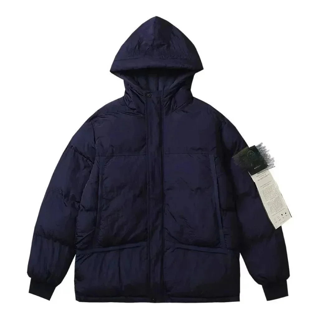 Navy Blue Puffer Jacket Parka
