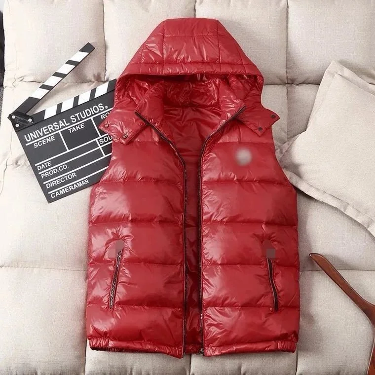 Red Padded Hooded Vest