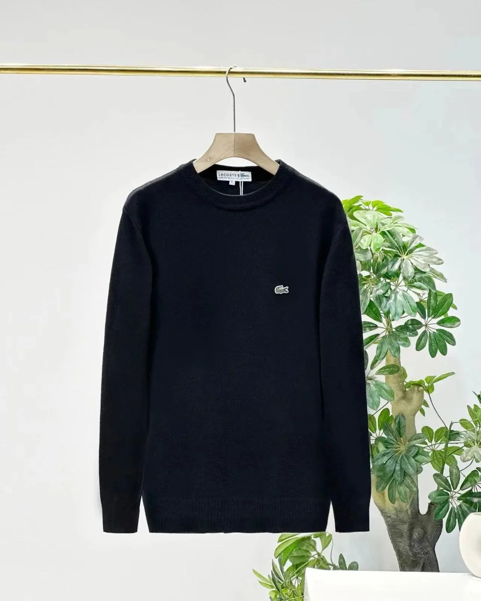 Lacoste Lacoste Classic Crocodile Crewneck Sweater Black Black - 1