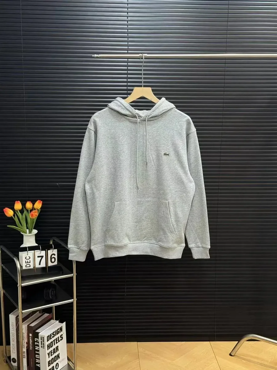 Lacoste Classic Hoodie Grey Cotton Sweatshirt