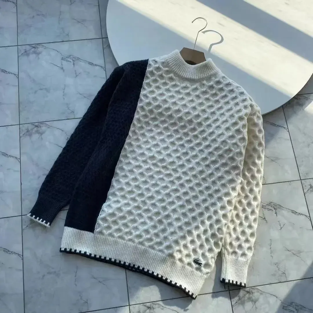 Lacoste Honeycomb Texture Sweater Black/White