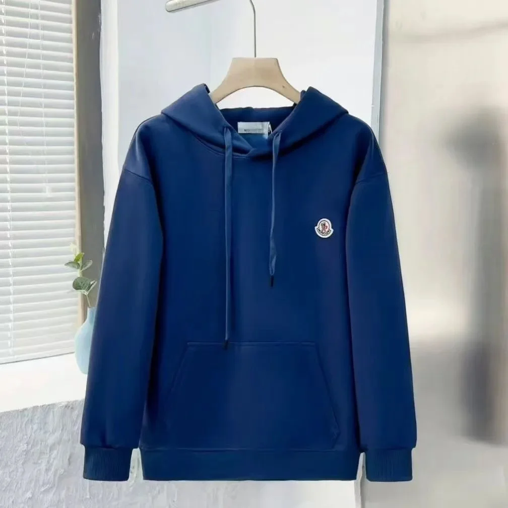Moncler Navy Hoodie with Embroidered Logo