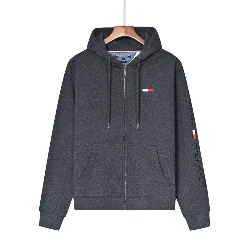 Tommy Hilfiger Grey Classic Zip-Up Hoodie