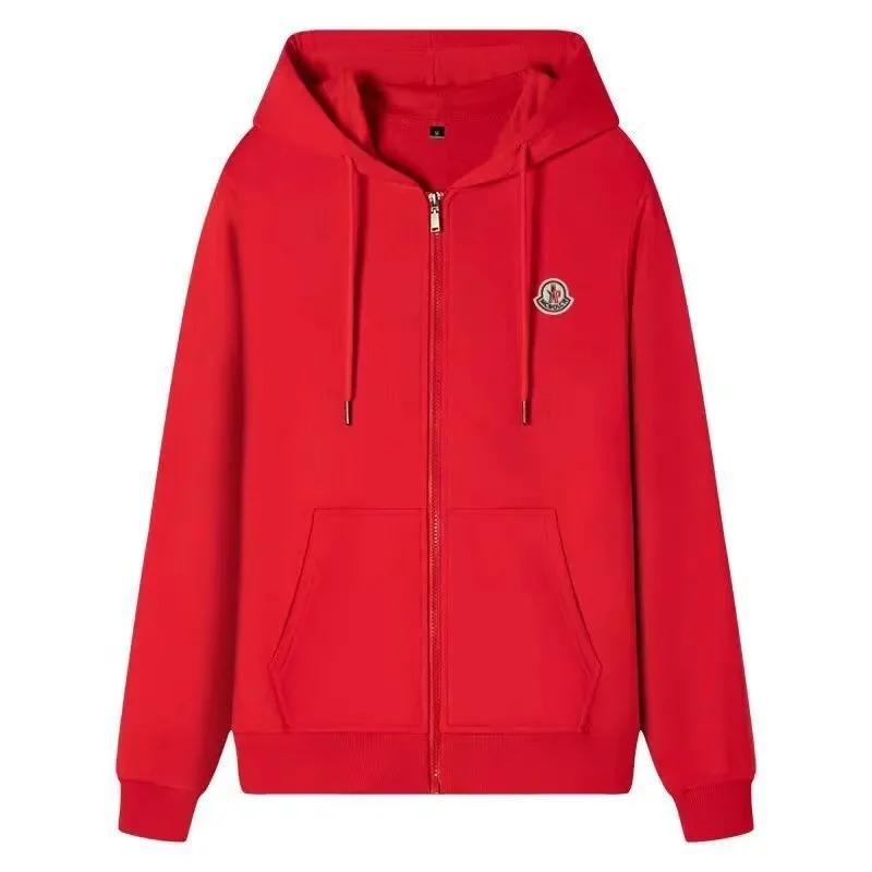 Moncler Red Zip-Up Hoodie Jacket