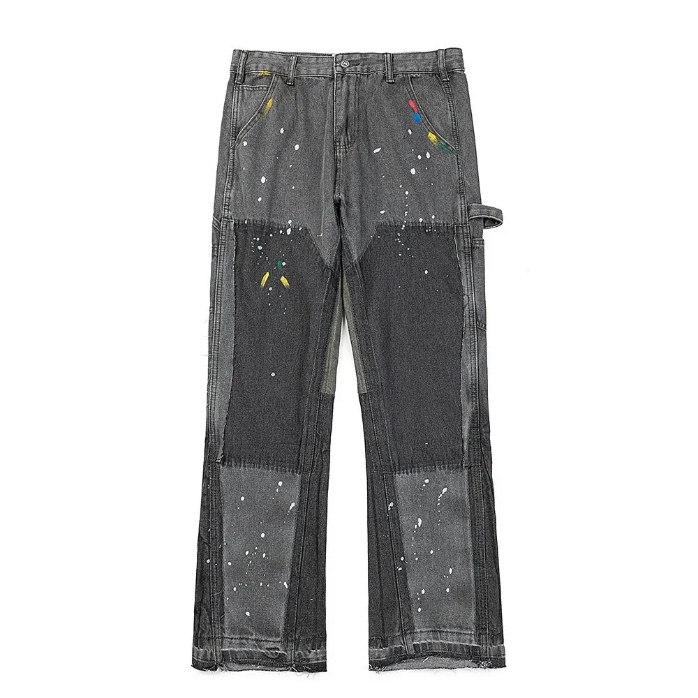 Unisex Paint-Splatter Denim Jeans