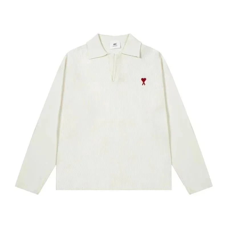 AMIRI White AM Heart Polo Shirt