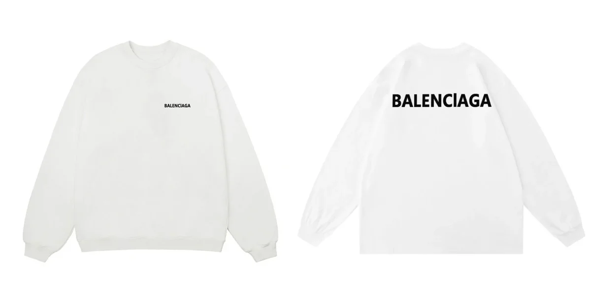 Balenciaga White Logo Crewneck Sweatshirt