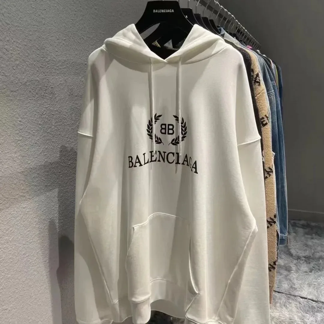 Balenciaga Balenciaga BB Logo Oversized Hoodie White White - 1