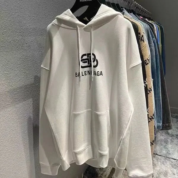 Balenciaga Hoodie White Oversized Sweatshirt