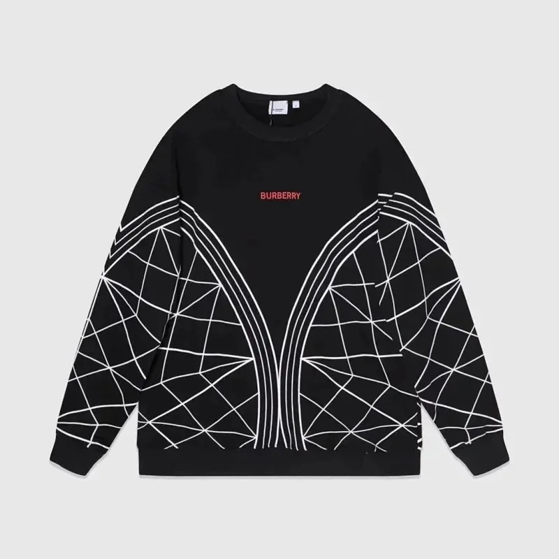 Burberry Black Geometric Print Sweatshirt