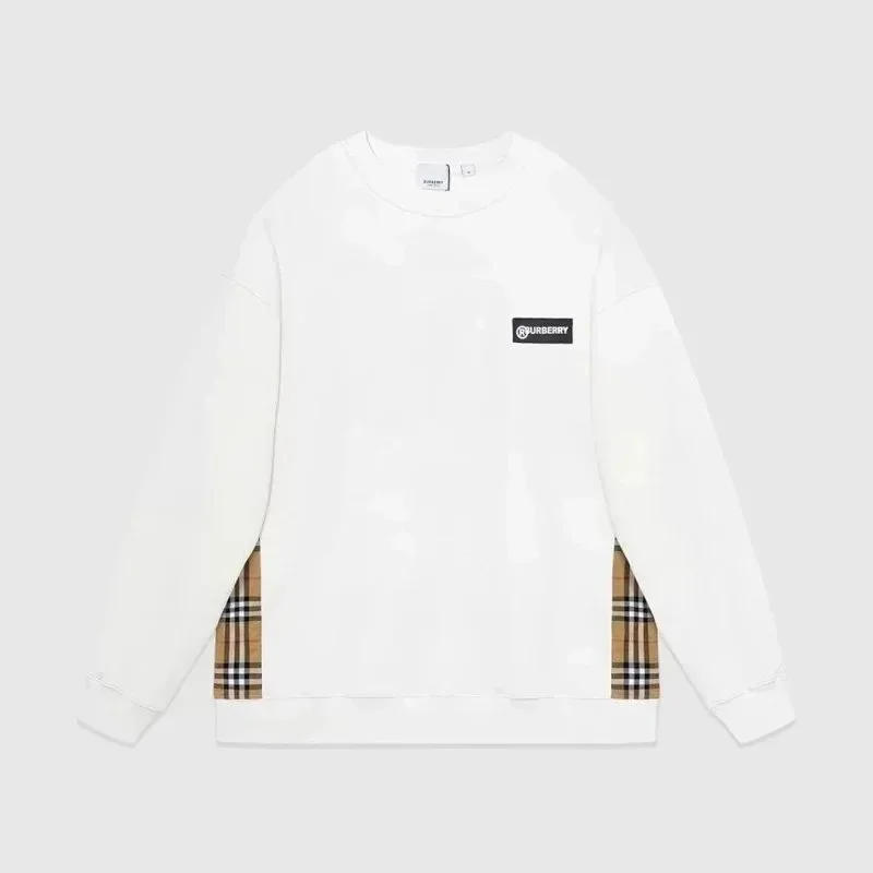 Burberry White Vintage Check Panel Sweatshirt