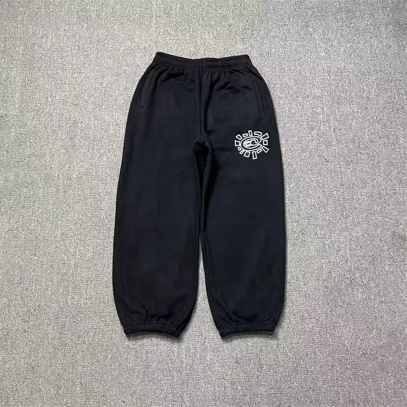 Black Sweatpants with White Graphic Logo