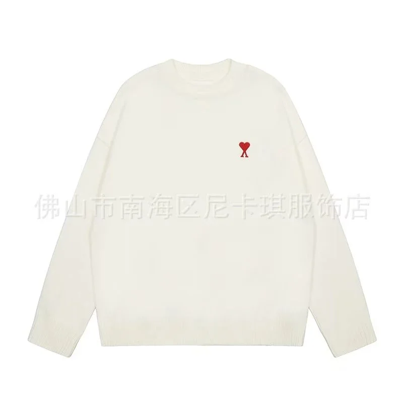Unisex Cream AMI Heart Knit Sweater