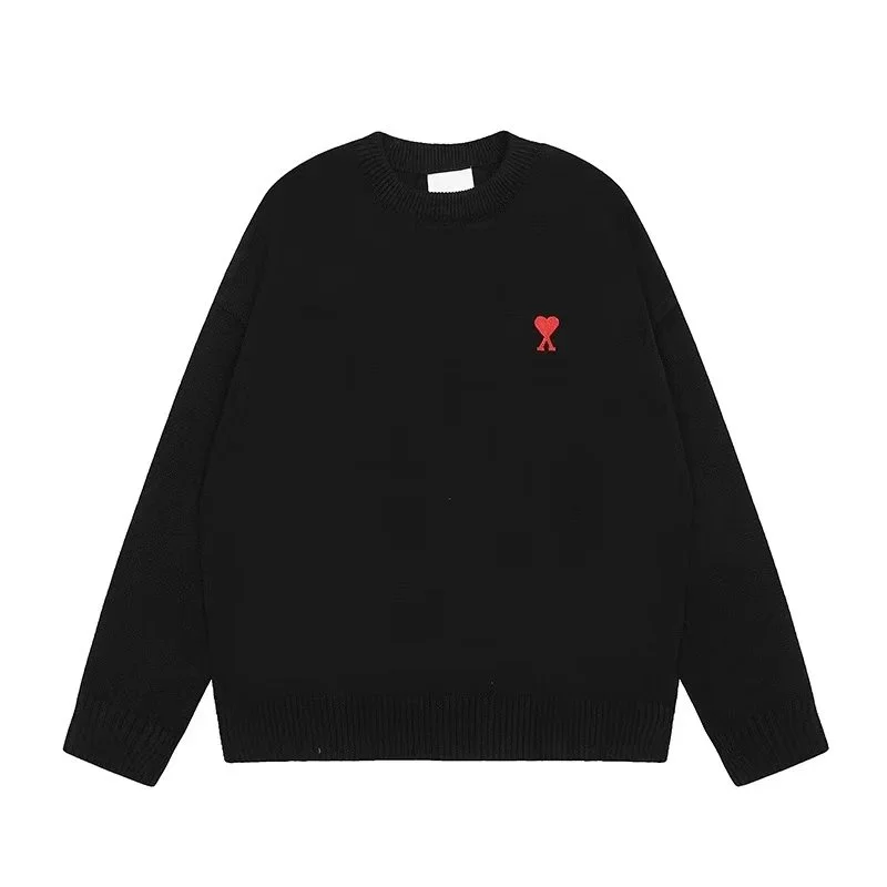 Ami Paris Ami de Coeur Black Heart Knit Sweater