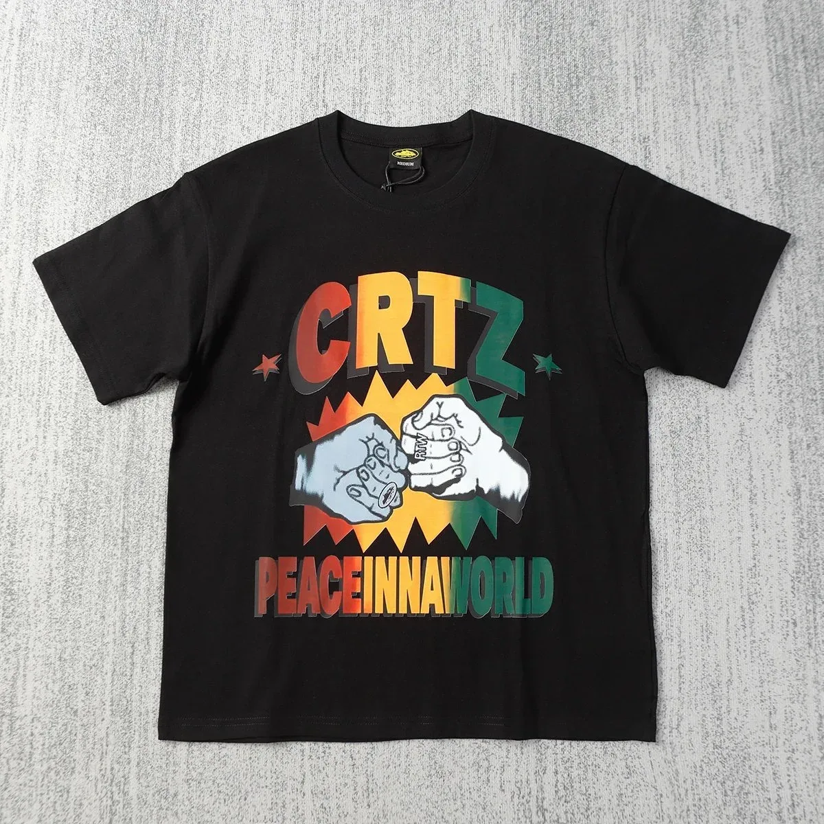 Corteiz Peace in a World Black T-Shirt