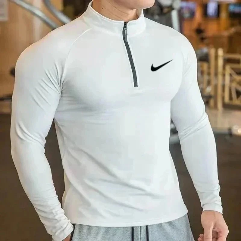 Nike NK White Zip Long Sleeve Top