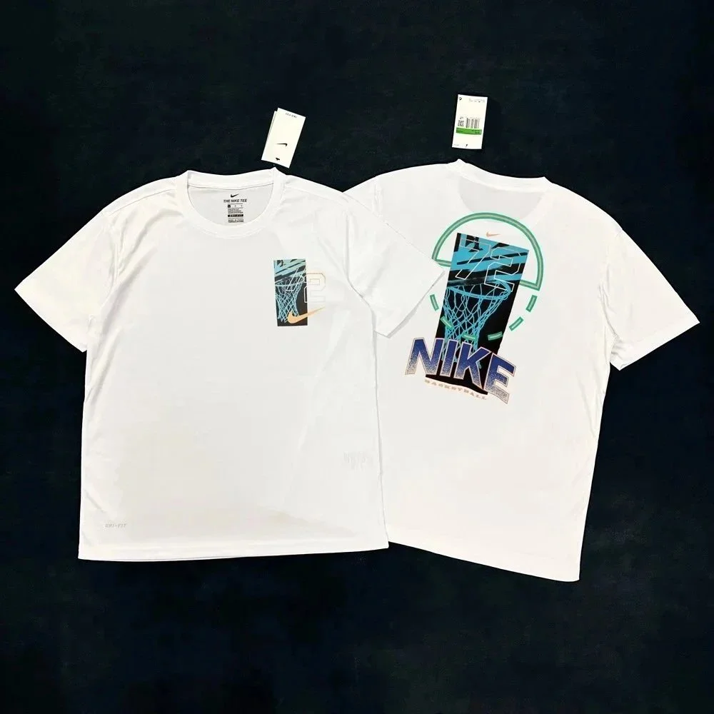 Nike White Basketball Print T-Shirt
