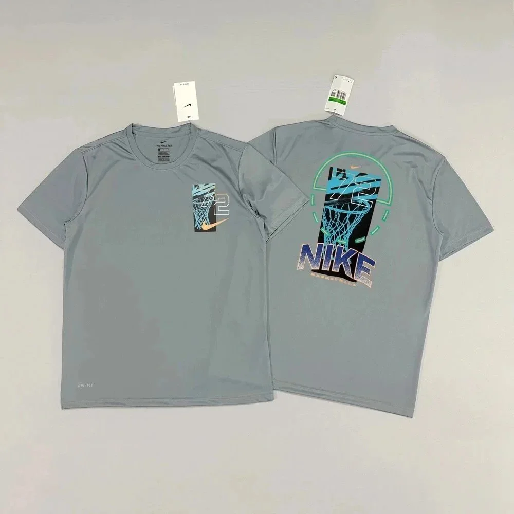 Nike Grey Basketball Print T-Shirt